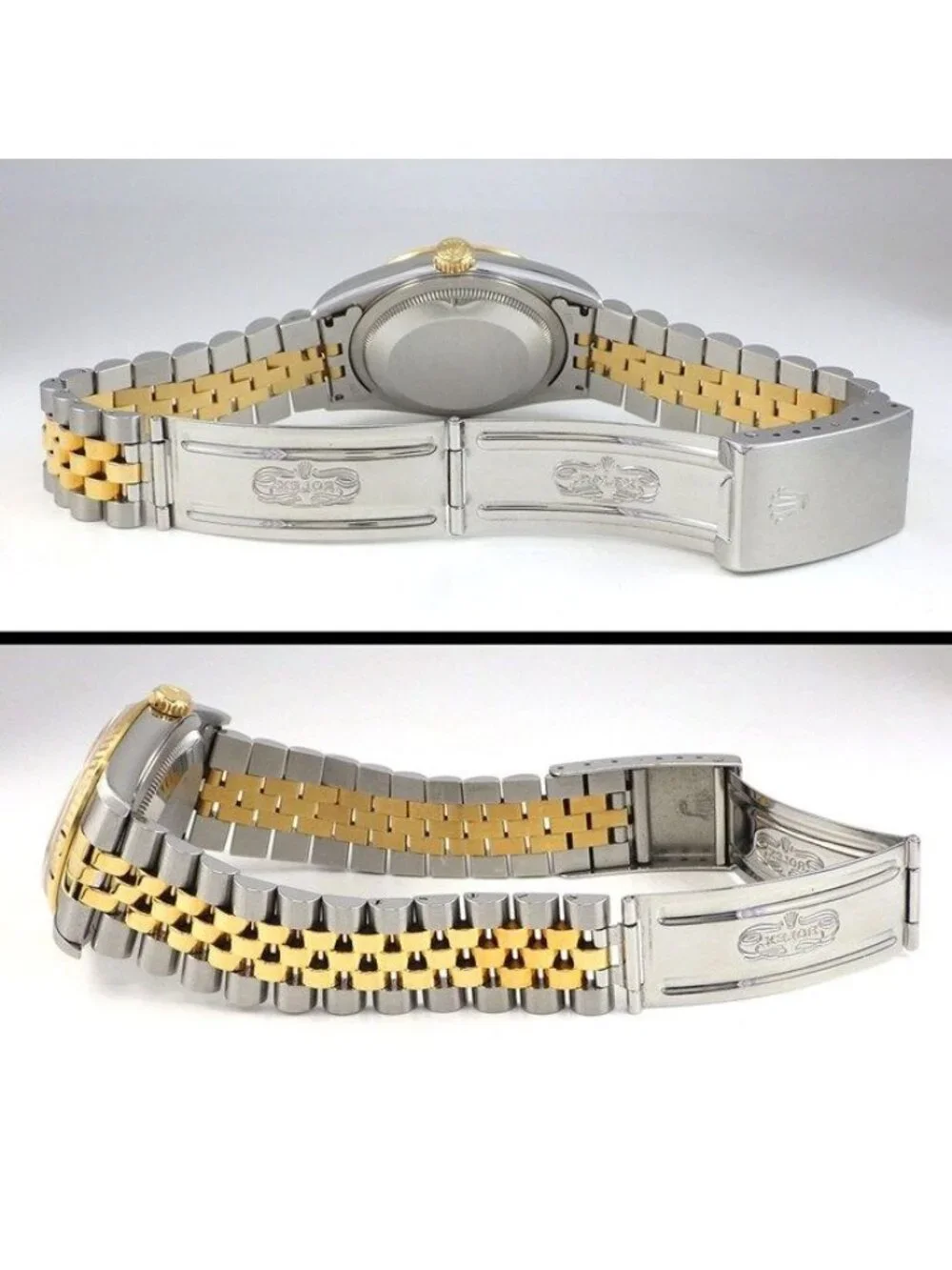 Rolex Watch Datejust Sunray Champagne Gold Color Dial Date 18k Yellow SS